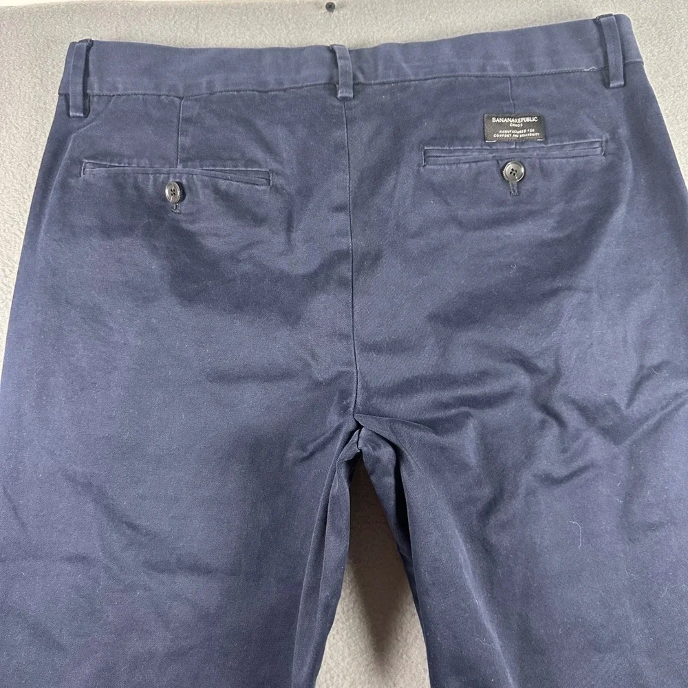 Banana Republic Fulton Rapid Movement Chino Pants Preppy Navy 34x33 795221-00